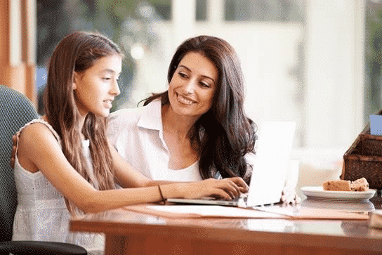 Mother and daughter spending time together