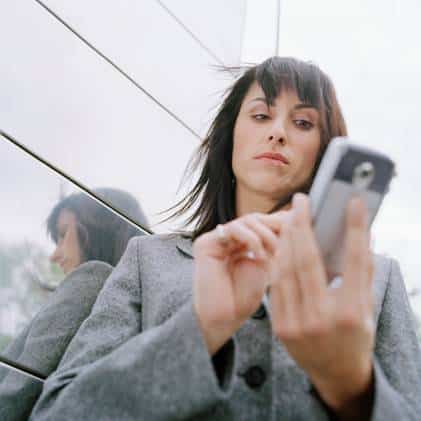 woman with smartphone