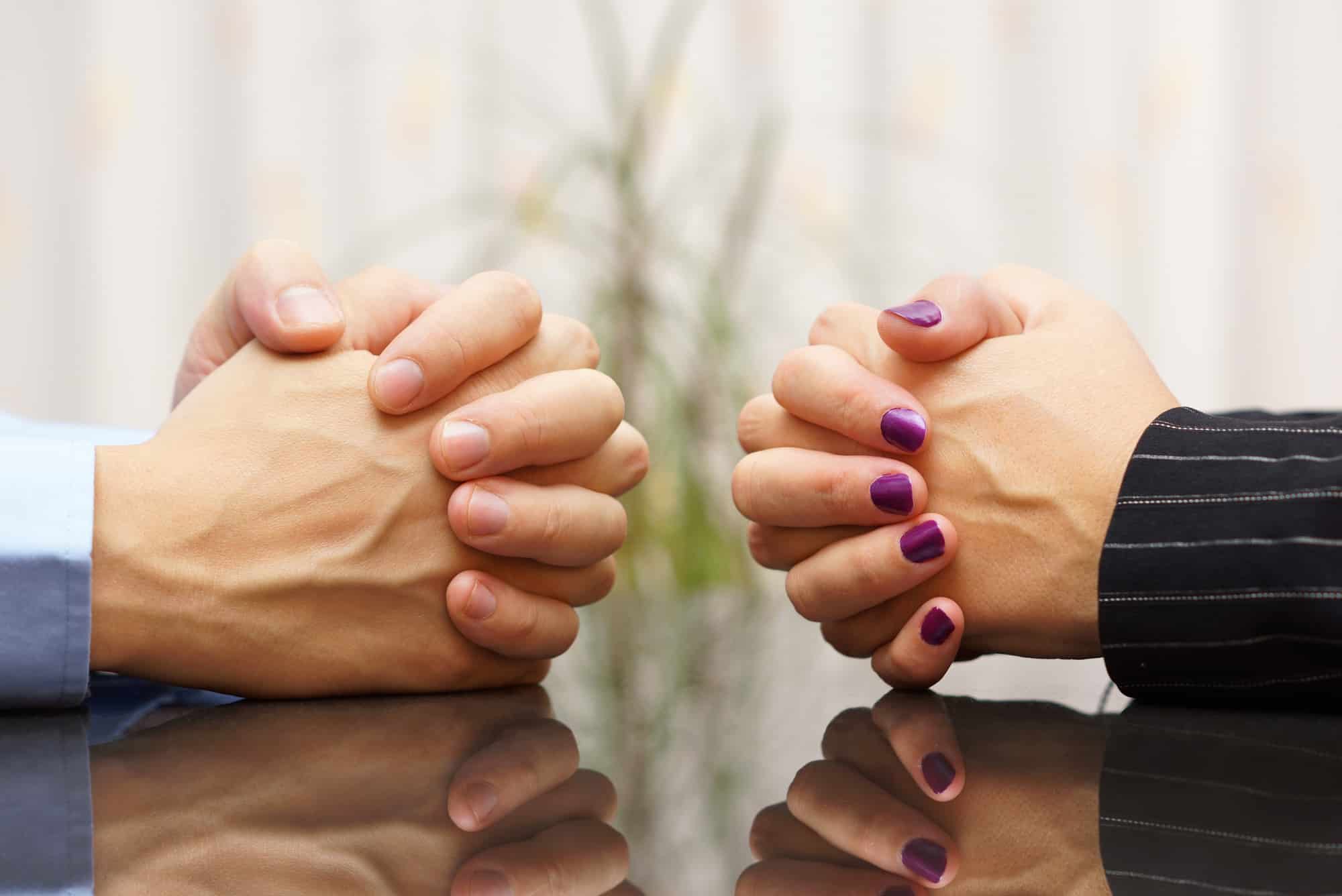 Man and woman negotiating